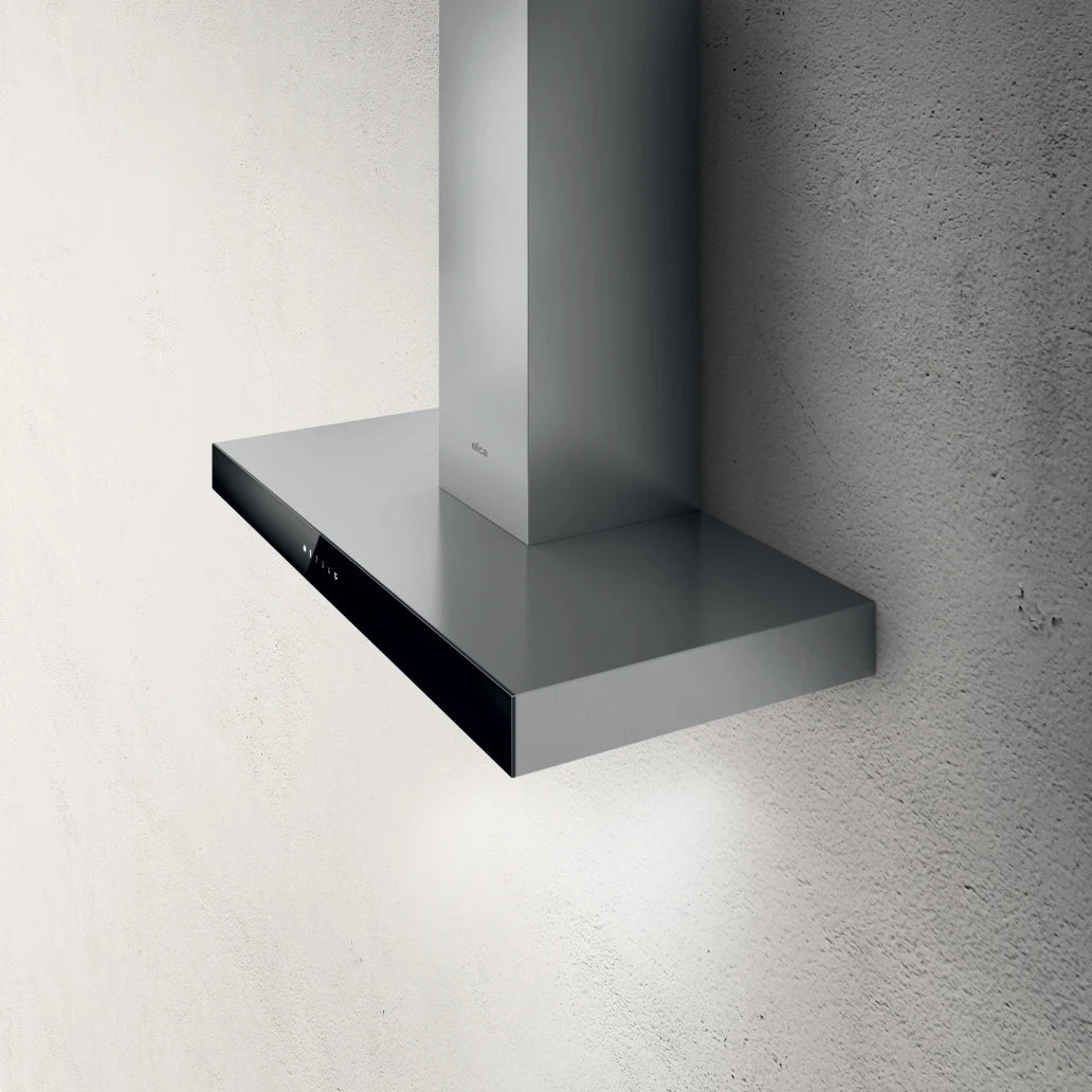 Elica JOY BLIX/A/90 – 90 cm Wandafzuigkap in Roestvrij Staal en Zwart Glas