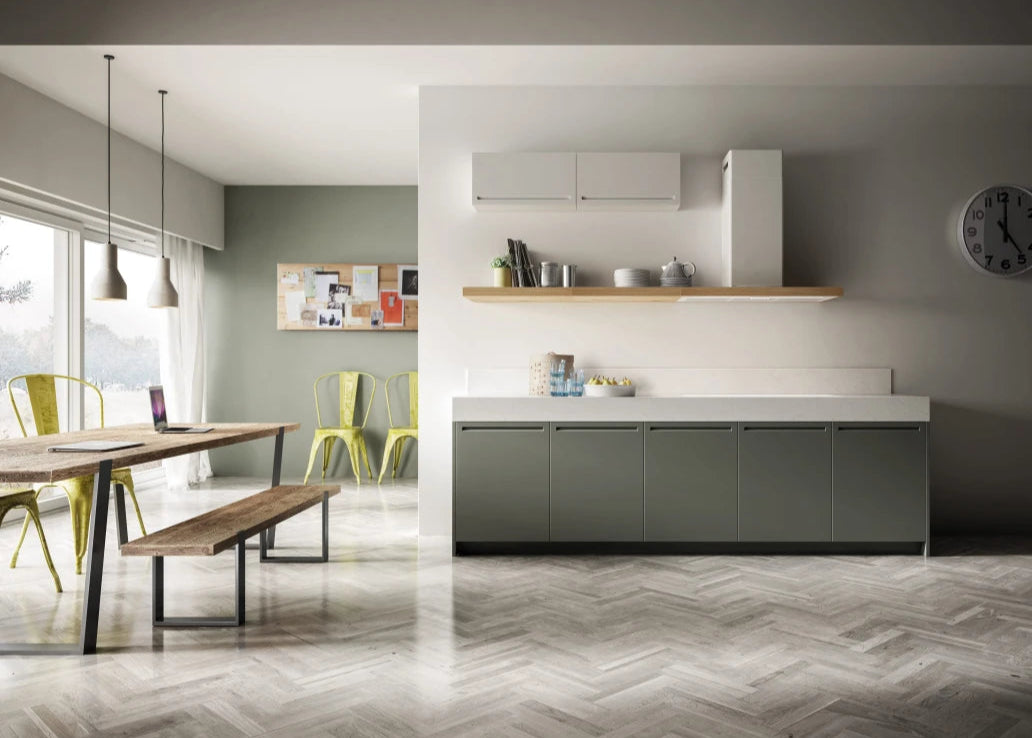 Elica BIO WH/A 90 ROVERE – Wandafzuigkap met Mat Witte Afwerking en Eikenhout