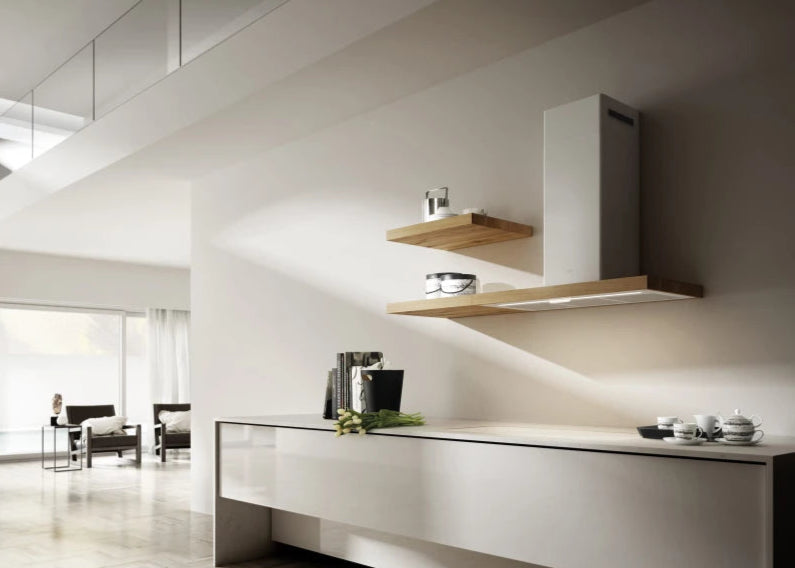 Elica BIO WH/A 90 ROVERE – Wandafzuigkap met Mat Witte Afwerking en Eikenhout