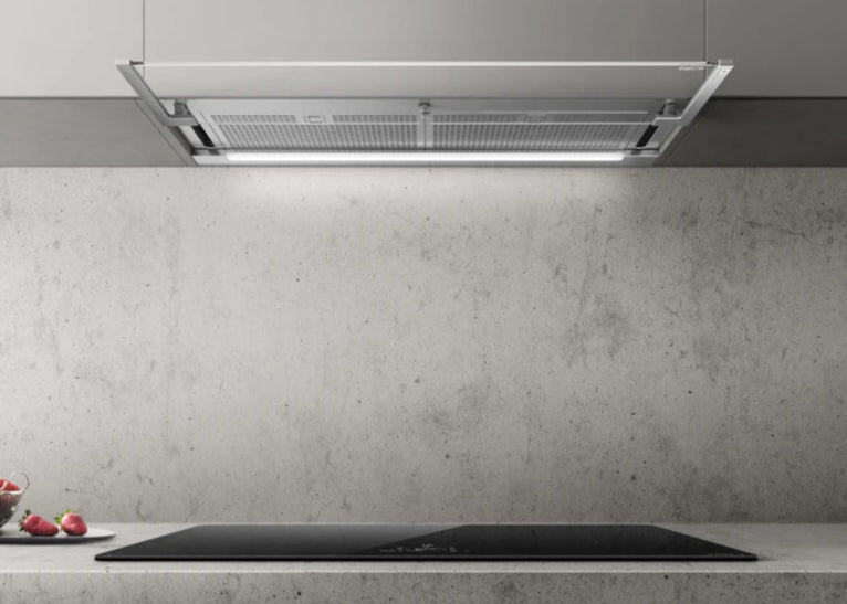 GLASS OUT IX/A/90 Uittrekbare Inbouwdampkap Elica | Glas en Roestvrij Staal Design - 90CM