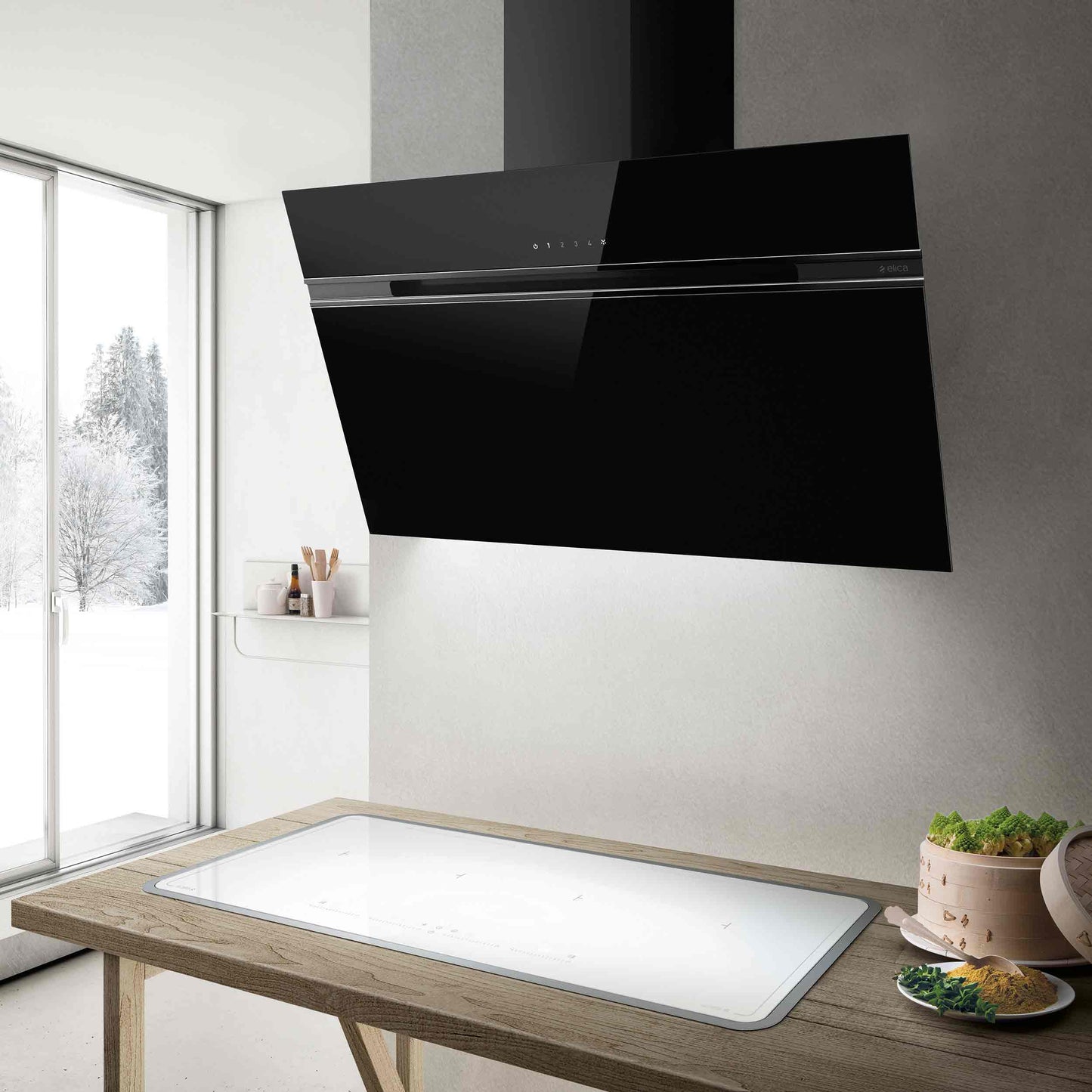 Elica STRIPE BL/A/80 – Zwarte headfree dampkap 80cm