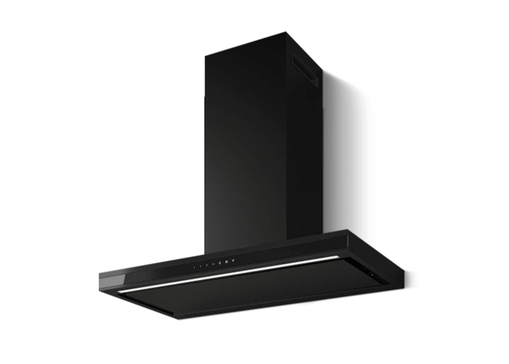 Elica ELEMENT @ BLMAT/A/90 – Zwarte wanddampkap met schouw - 90CM