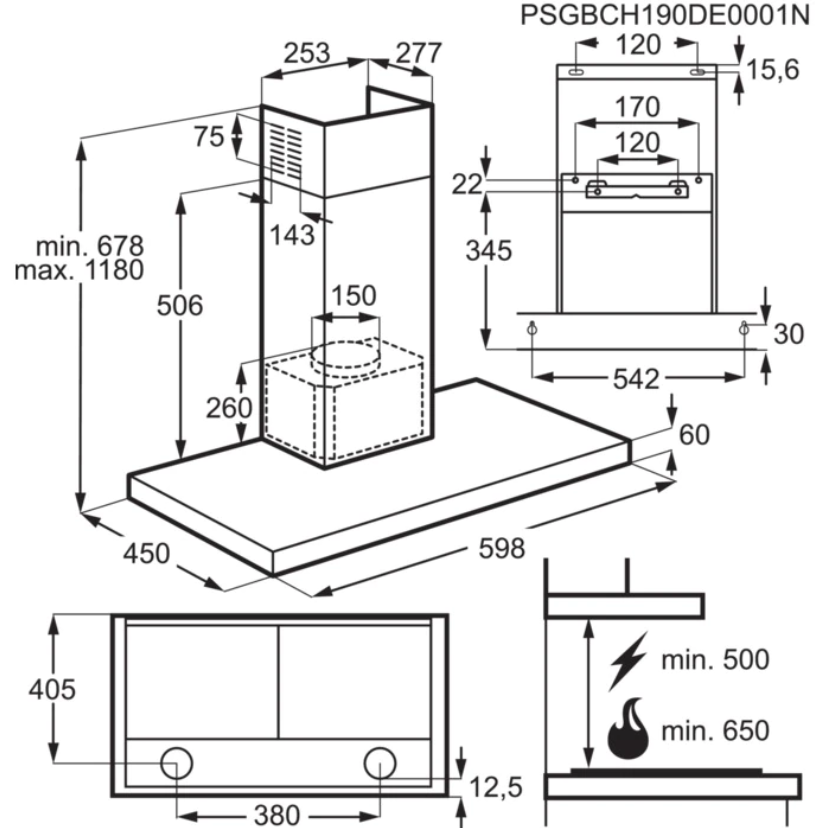 Dimensions AEG DBE5670M