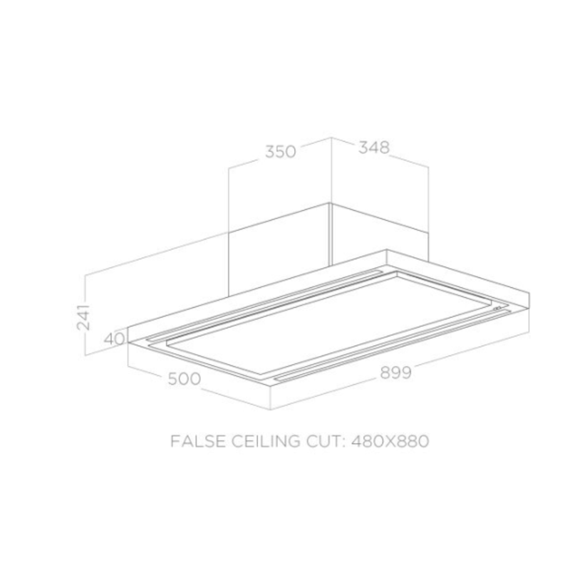 CLOUD SEVEN IX/F/90 eenvoudige Plug&Play plafondafzuigkap met modern design