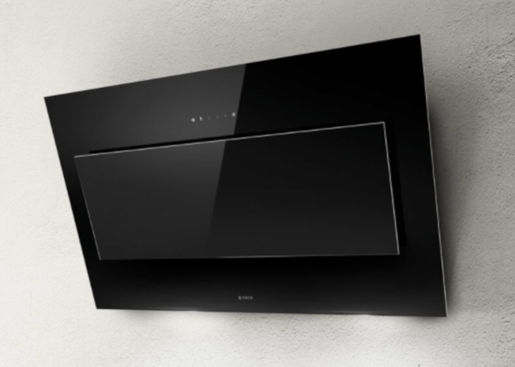 Elica VERTIGO BL/F/90 plafonddampkap in zwart met LED-verlichting, 90 cm breed
