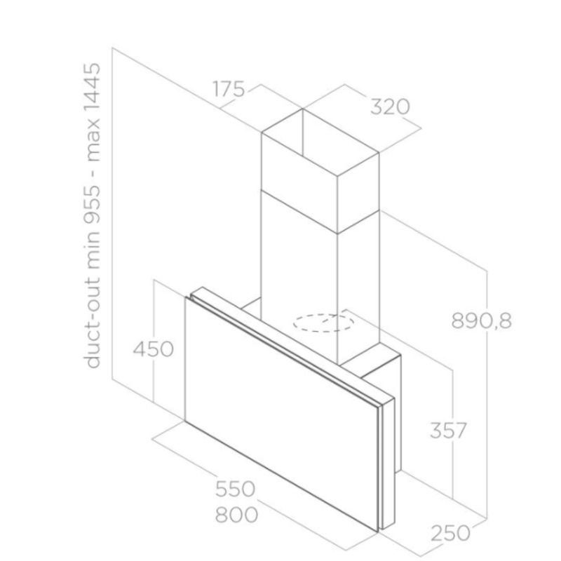Slimme Elica PLAT WH/F/55 wandafzuigkap met Wifi en Bluetooth connectiviteit.