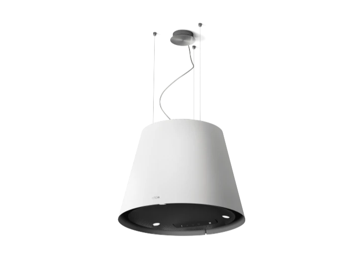 EASY UX WH/F/50 hangende afzuigkap in witte afwerking met klassiek design en LED verlichting