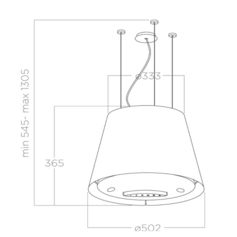 Soft-touch bediening geïntegreerd in de EASY UX WH/F/50 afzuigkap voor ergonomisch gebruik