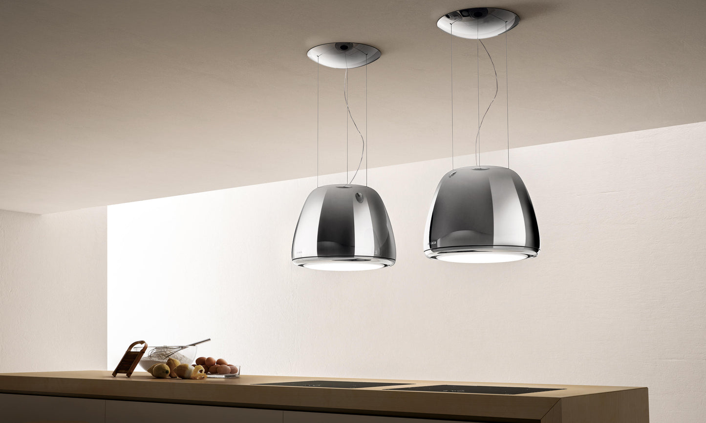 Elica EDITH HEAVYMETAL/F/50 – Hangende Afzuigkap en Lamp in Hoogglanzend Roestvast Staal