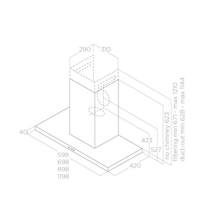 Elica THIN IX/A/90 – RVS wanddampkap 90 cm, ideaal voor middelgrote keukens