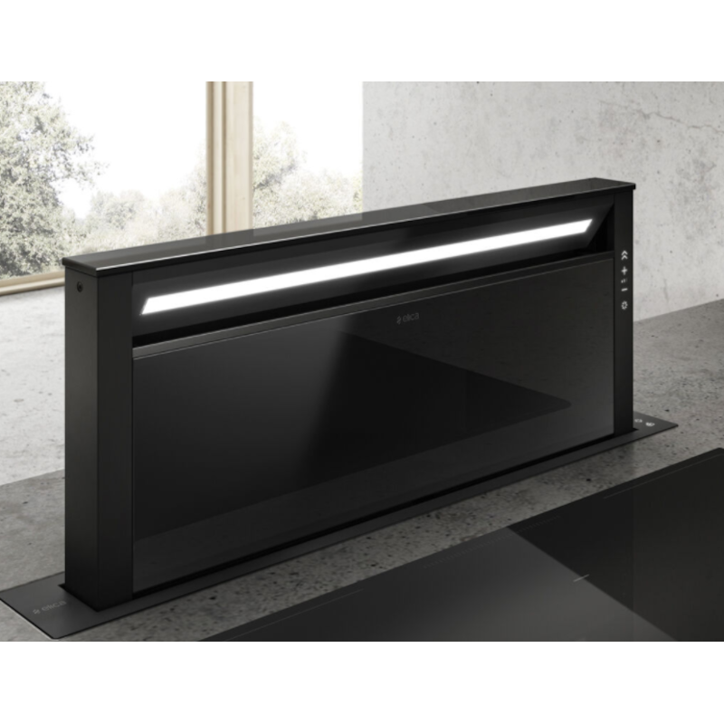 GETUP BL MAT/A/90 downdraft afzuigkap in mat zwart met Wi-Fi bediening