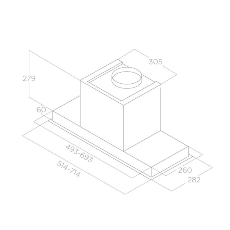 HIDDEN 2.0 @ IX/A/72 in rvs design, volledig geïntegreerd in een keukenkast