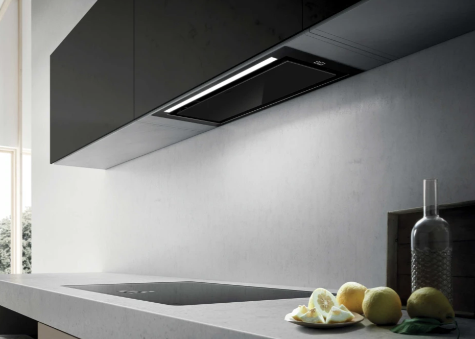 HIDDEN 2.0 @ BLGL/A/72 inbouwdampkap van Elica in mat zwart met LED-verlichting
