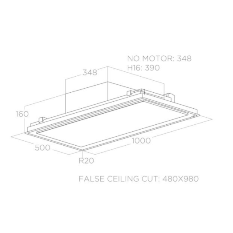 ILLUSION H16 WH/A/100 – Slimme plafondafzuigkap met automatische sensoren en Wi-Fi-connectiviteit