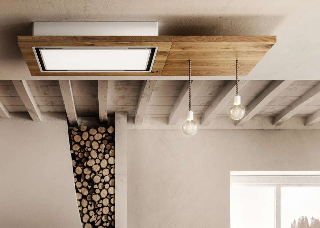 LULLABY @ WOOD/A/120 – Natuurlijke eikenhouten afzuigkap met ledverlichting en slimme bediening