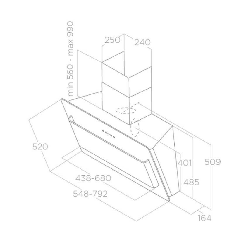 Stijlvolle Elica BELT WH/F/80 dampkap in wit design, geschikt voor recirculatie of externe afvoer.