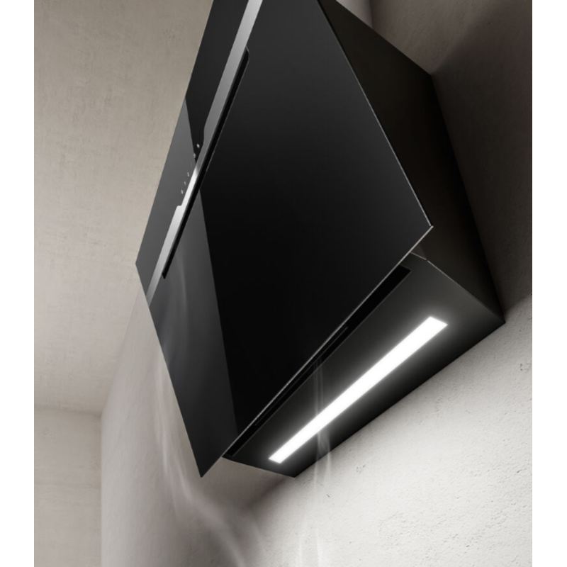 Compacte zwarte plafonddampkap Elica MAJESTIC NO DRIP BL/A/60 met krachtige afzuiging en LED-verlichting