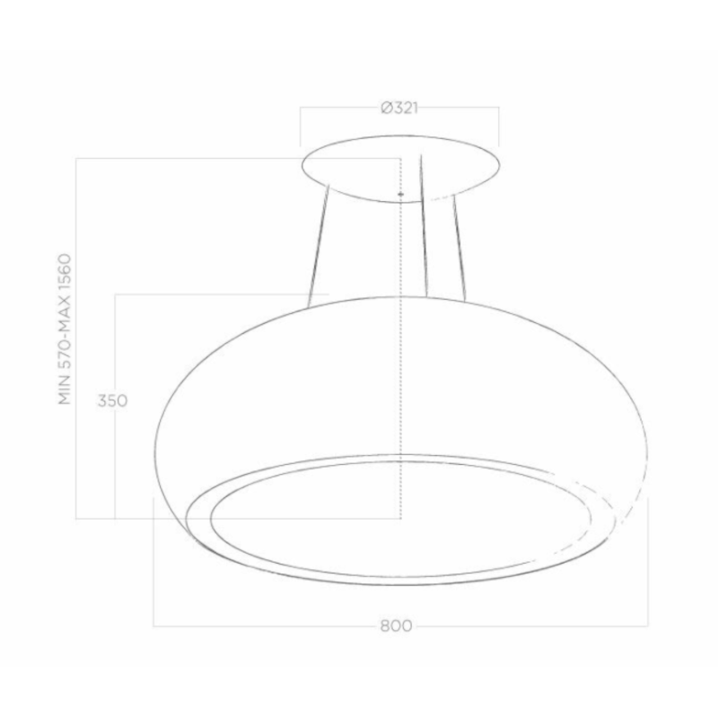 Witte dampkap SEASHELL WH/F/80 met automatische uitschakeling en krachtige afzuiging