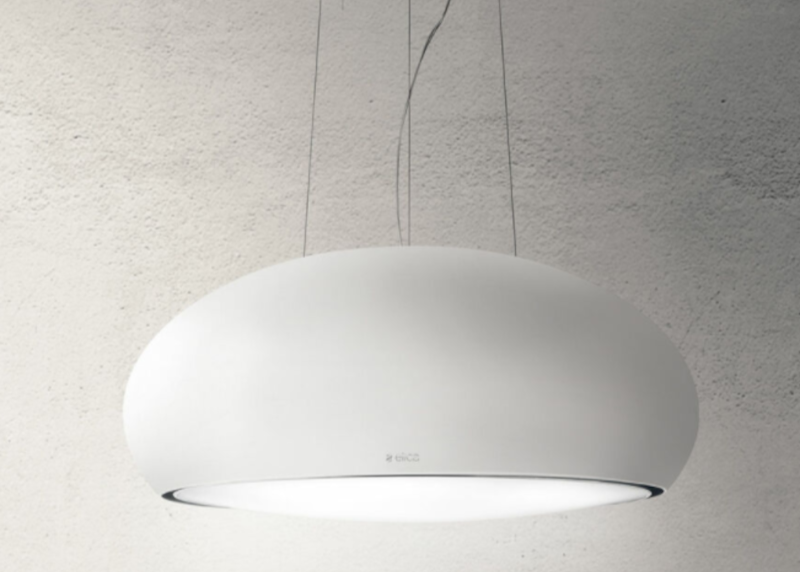 SEASHELL WH MAT/F/80 – Mat witte dampkap die zweeft boven de kookplaat