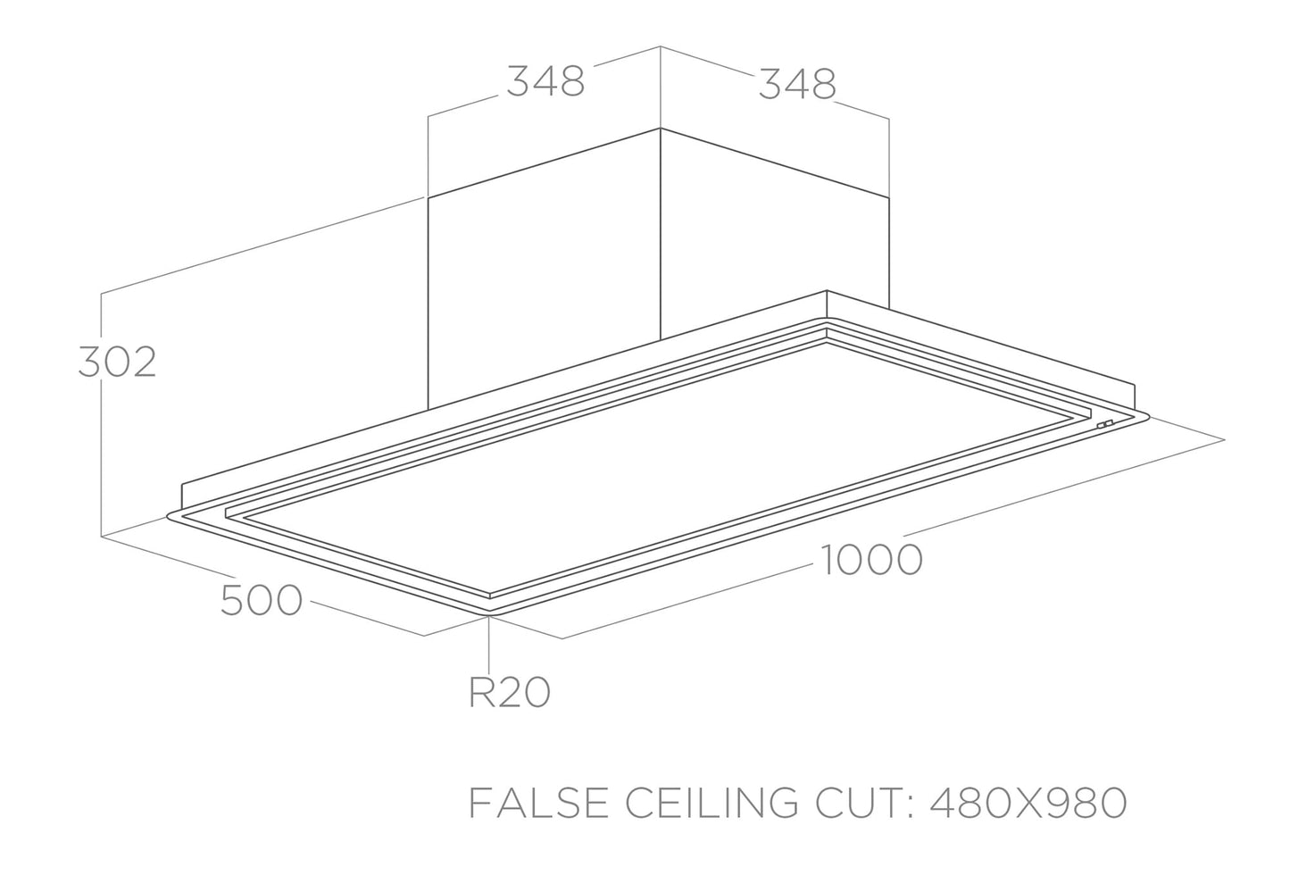 Elica SKYDOME H30 A/100 – Plafondafzuigkap met Ledverlichting