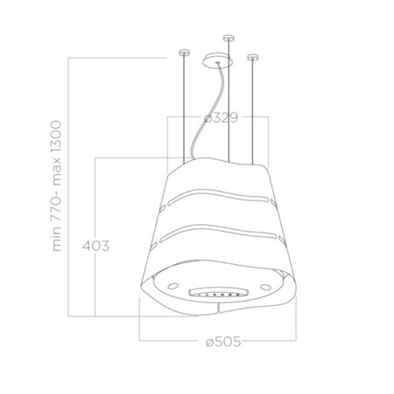 LED-verlichting en duurzame filters van de WAVE UW BL MAT/F/51 afzuigkap