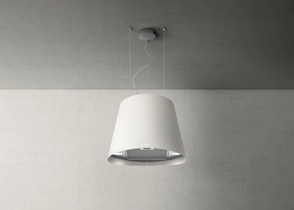 JUNO WH/F/50 – Ronde Witte Hangdampkap voor een Strakke Keukenstijl