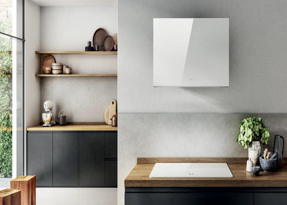 Elica PLAT WH/F/55 – Strakke 55 cm Wandafzuigkap in Wit Glas met Slimme Technologie