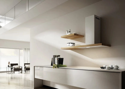 Elica BIO WH/A 90 ROVERE – Wandafzuigkap met Mat Witte Afwerking en Eikenhout