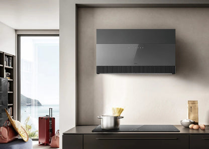 Elica SUPER PLAT GR/F/80 – Slimme Luxe Wandafzuigkap in Grijs Glas