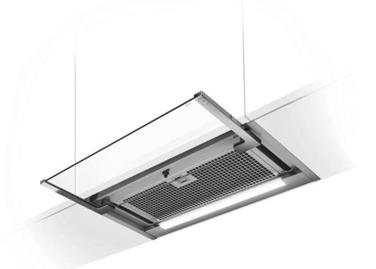 GLASS OUT IX/A/60 Uittrekbare Inbouwdampkap Elica | Glas en Roestvrij Staal Design - 60CM
