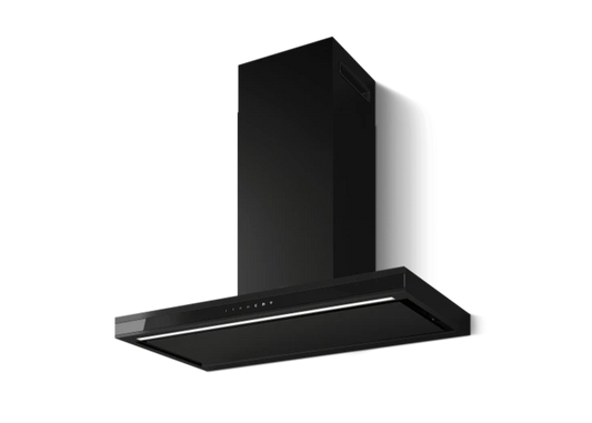 Elica ELEMENT @ BLMAT/A/90 – Zwarte wanddampkap met schouw  - 90CM