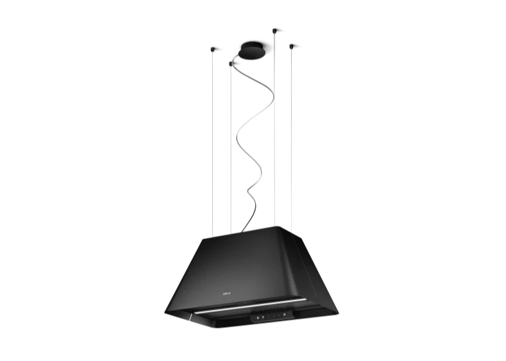 IKONA LIGHT BL MAT/F/60 – Mat Zwarte Afzuigkap in Lampenkapvorm met LED Verlichting
