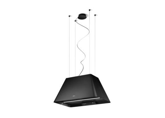 IKONA LIGHT BL MAT/F/60 – Mat Zwarte Afzuigkap in Lampenkapvorm met LED Verlichting