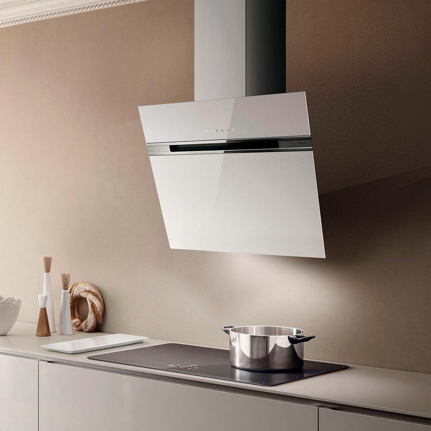 Elica STRIPE WH/A/60/LX – Compacte Witte Wanddampkap 60cm
