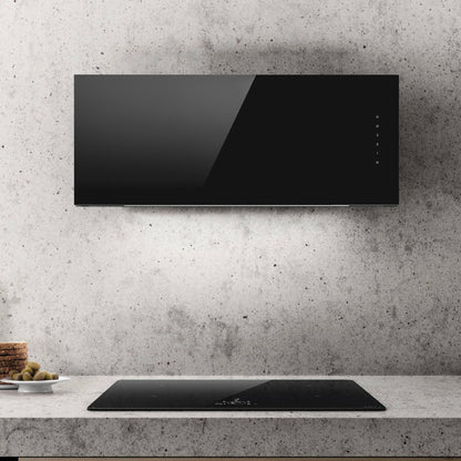 Elica RULES BL/F/90 – Design Dampkap in Zwart Gehard Glas 90CM