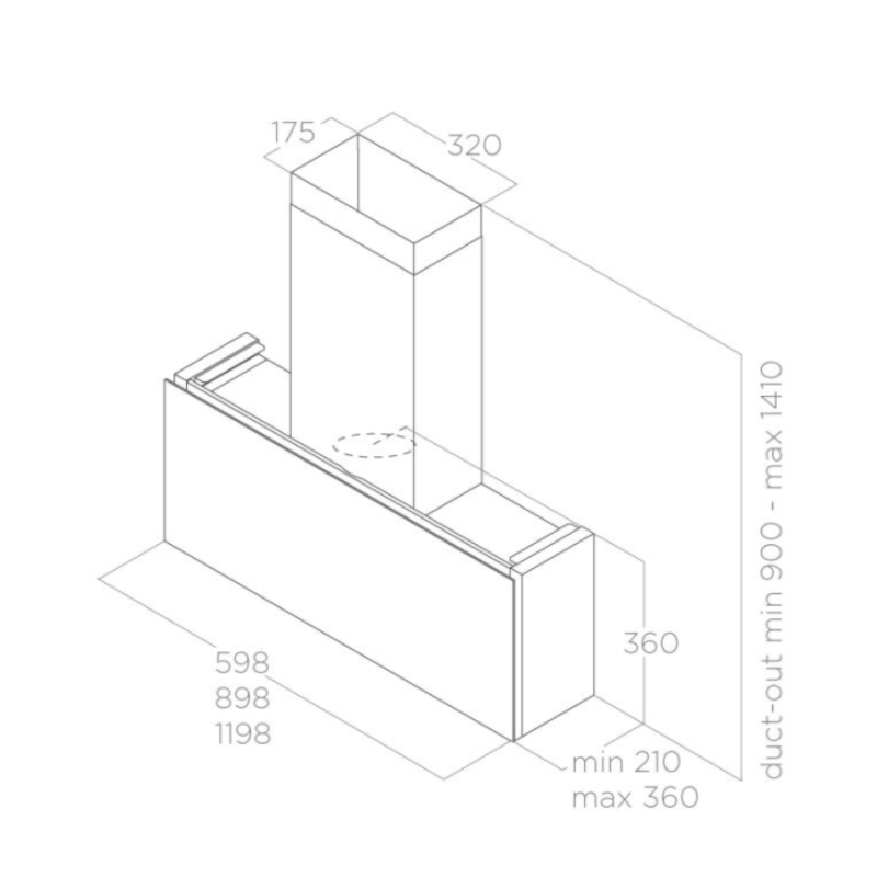Slimme afzuigkap RULES BL/F/60 met Bluetooth en automatische afzuiging