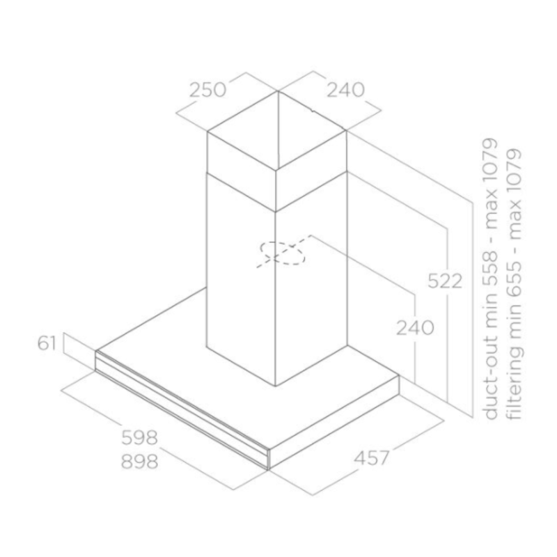 Moderne Elica ADELE BL MAT/A/60 afzuigkap met Bluetooth-integratie en energiezuinige LED-verlichting