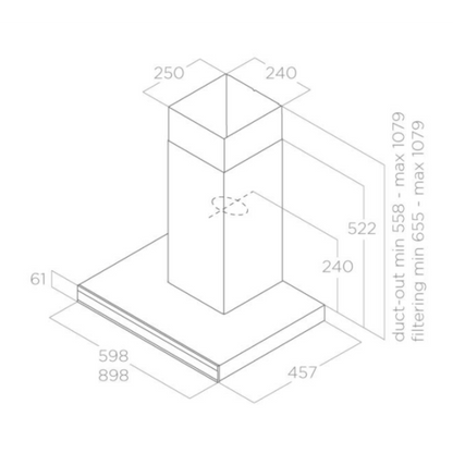 Moderne Elica ADELE BL MAT/A/60 afzuigkap met Bluetooth-integratie en energiezuinige LED-verlichting
