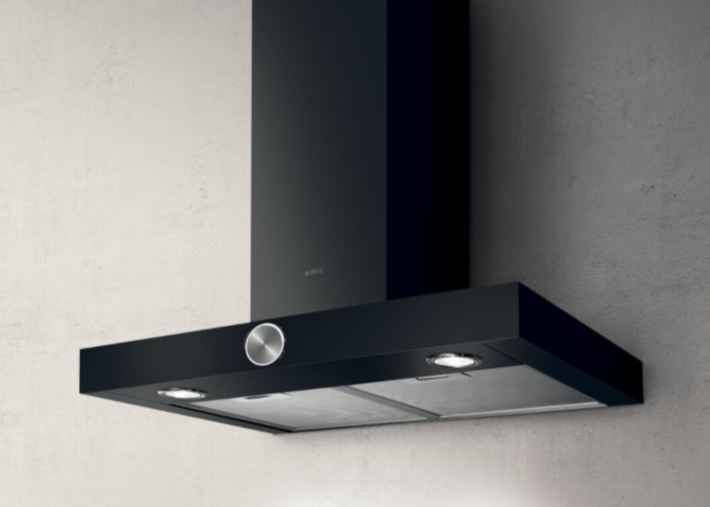 Elica LOL BL/A/60 MOON EDITION wandafzuigkap in mat zwart met soft-touch afwerking.