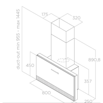 Elica SUPER PLAT BL/F/80 – 80 cm zwarte afzuigkap met slimme connectiviteit en automatische afzuiging.