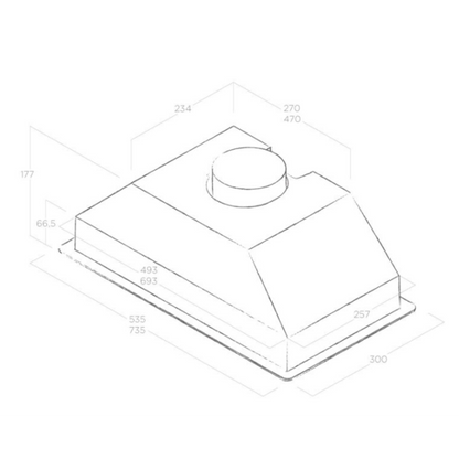 Elica ERA S IX/A/72 inbouwdampkap voor kastmontage, strak ontwerp voor moderne keukens.