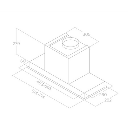 HIDDEN 2.0 @ IX/A/72 in rvs design, volledig geïntegreerd in een keukenkast
