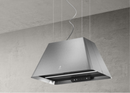 IKONA LIGHT IX/F/60 afzuigkap in lampenkapvorm, zwevend boven de kookplaat met LED verlichting