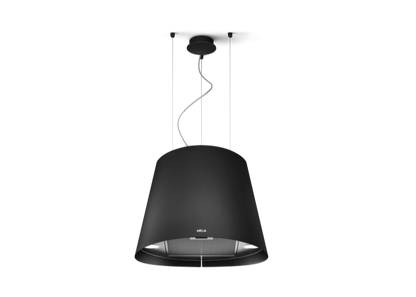 JUNO BL/F/50 – Zwarte hangende afzuigkap met energiezuinige ledverlichting