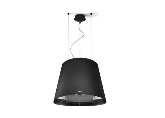 JUNO BL/F/50 – Zwarte hangende afzuigkap met energiezuinige ledverlichting