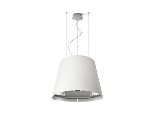 JUNO WH/F/50 ronde witte hangdampkap met modern design, ideaal voor strakke keukens
