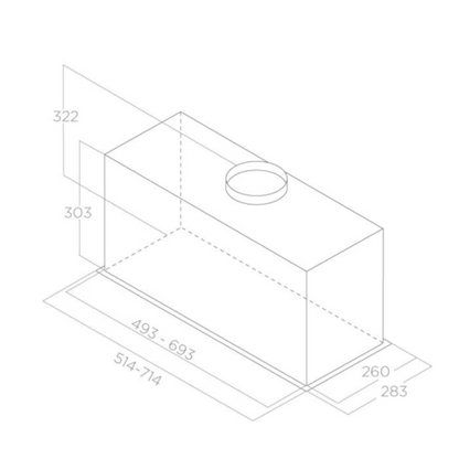 LED-verlichting van de LANE IX/A/52 inbouwdampkap voor optimale verlichting boven de kookplaat.