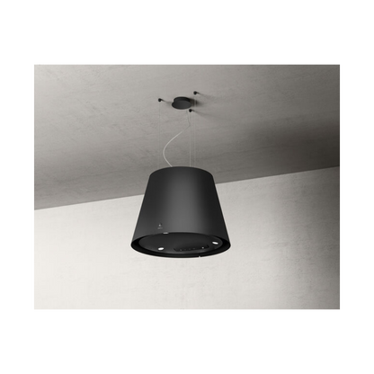 EASY UX BL MAT/F/50 – Ronde Zwarte Hangafzuigkap met LED Verlichting