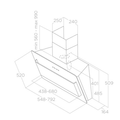 Stijlvolle Elica BELT WH/F/80 dampkap in wit design, geschikt voor recirculatie of externe afvoer.