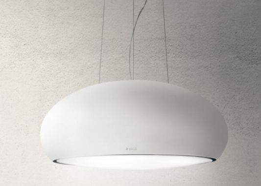 SEASHELL WH MAT/F/80 – Mat witte dampkap die zweeft boven de kookplaat